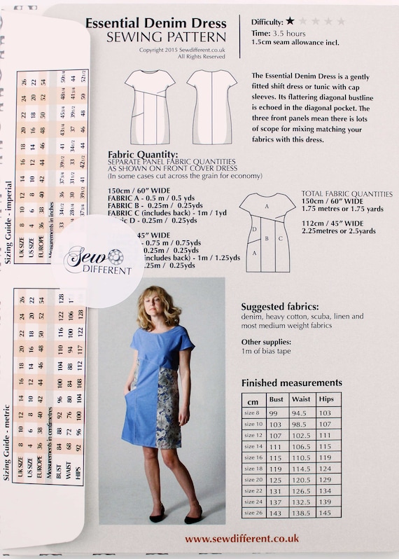 white christmas dresses Sew Different / Printed Sewing Pattern / Essential Denim Dress