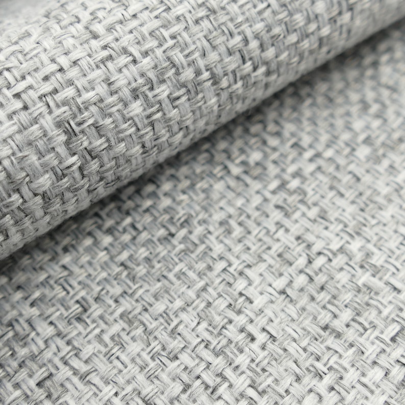 Panama Basketweave Woollen Linen Look Durable Soft Furnishing Upholstery Sofa Chair Curtain Cushions Fabric Material image 8