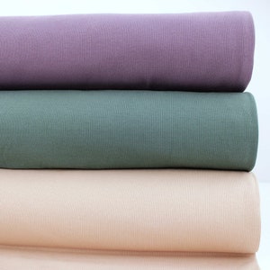 Fine Ribbed Cotton Jersey Soft Stretch Knitted OEKO-TEX Dressmaking Women Fabric