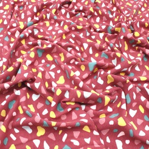 Belle Organic Cotton Jersey OEKO-TEX GOTS Fabric Stretch Terrazzo Print Material