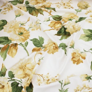 Large Floral Spring Roses Scuba Jersey Stretch Spandex Knitted Pattern Fabric