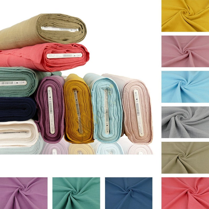 Pu&ograve; includere: Una collezione di 12 rotoli di tessuto in vari colori, tra cui azzurro, rosa, giallo, verde e grigio. Il tessuto &egrave; un materiale morbido e vaporoso, perfetto per progetti di artigianato e cucito.