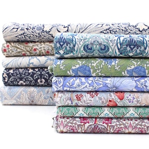 William Morris Pima Cotton Lawn British Designer Fabric Printed Victorian Design