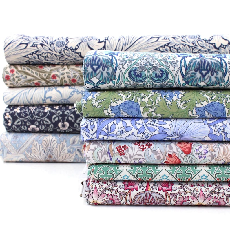 William Morris Pima Cotton Lawn British Designer Fabric Printed Victorian Design