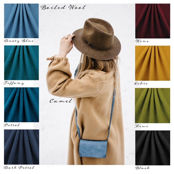 Luxury Boiled Wool Designer Sewing Fabric Crafts Jackets Accessories 9 Shades