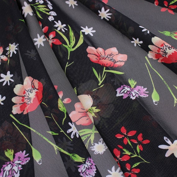 Vestido Camisero Amapola - Negro Floral