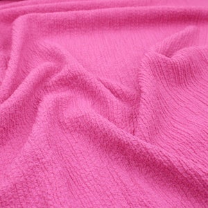 Plain Solid Rayon Crinkle Seersucker Woven Soft Drape Lightweight Viscose Fabric