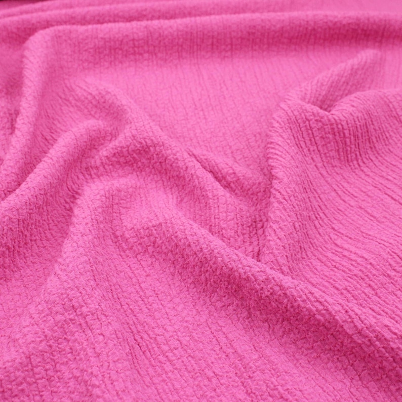 Plain Solid Rayon Crinkle Seersucker Woven Soft Drape Lightweight Viscose Fabric