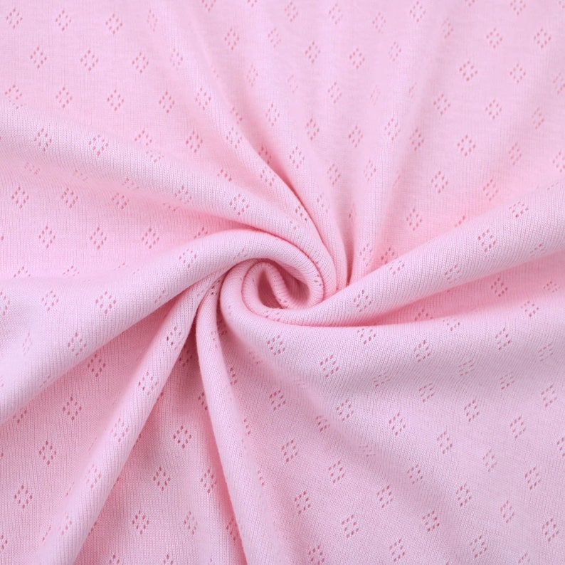 Pointelle Diamond Cotton Jersey Soft Stretch Light Knitted Kids Women Fabric