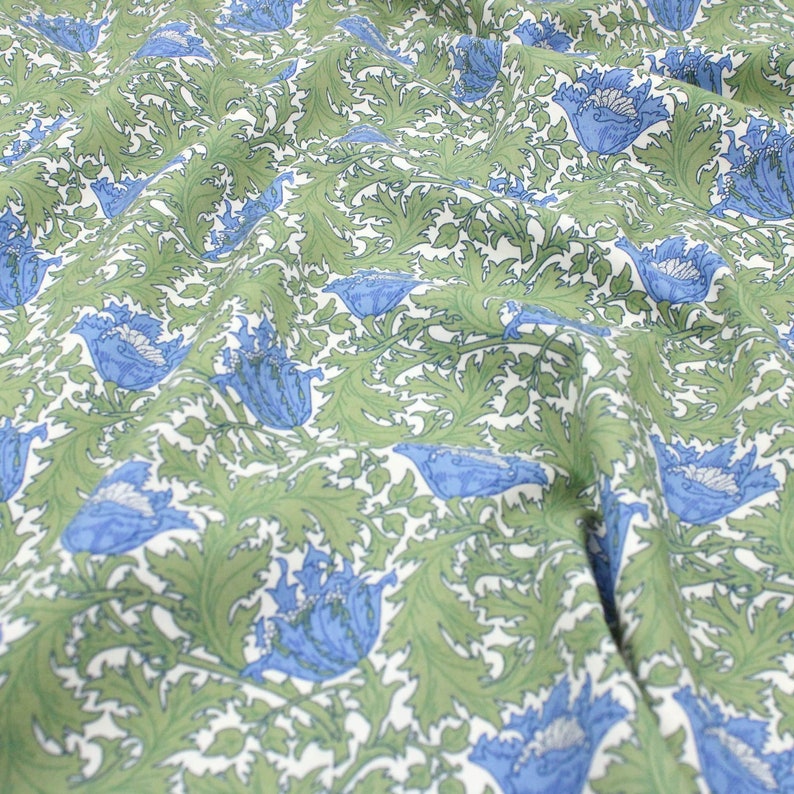 William Morris Pima Cotton Lawn British Designer Fabric Printed Victorian Design
