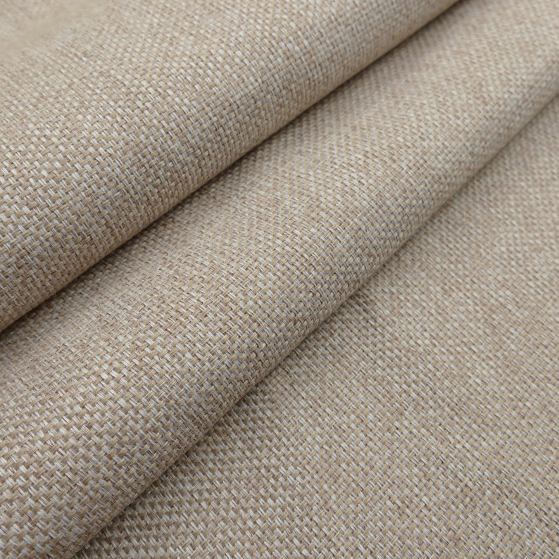 Panama Basketweave Woollen Linen Look Durable Soft Furnishing Upholstery Sofa Chair Curtain Cushions Fabric Material image 6