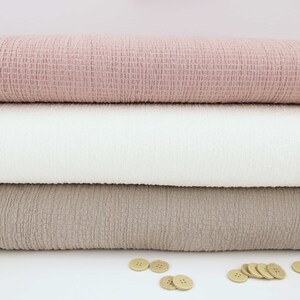 Plain Solid Rayon Crinkle Seersucker Woven Soft Drape Lightweight Viscose Fabric