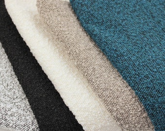 Paris Boucle Textured Soft Feel Curl Tweed Upholstery Home Furnishing Wool Look Chenille Feel Sofa Ottoman Material Fabric
