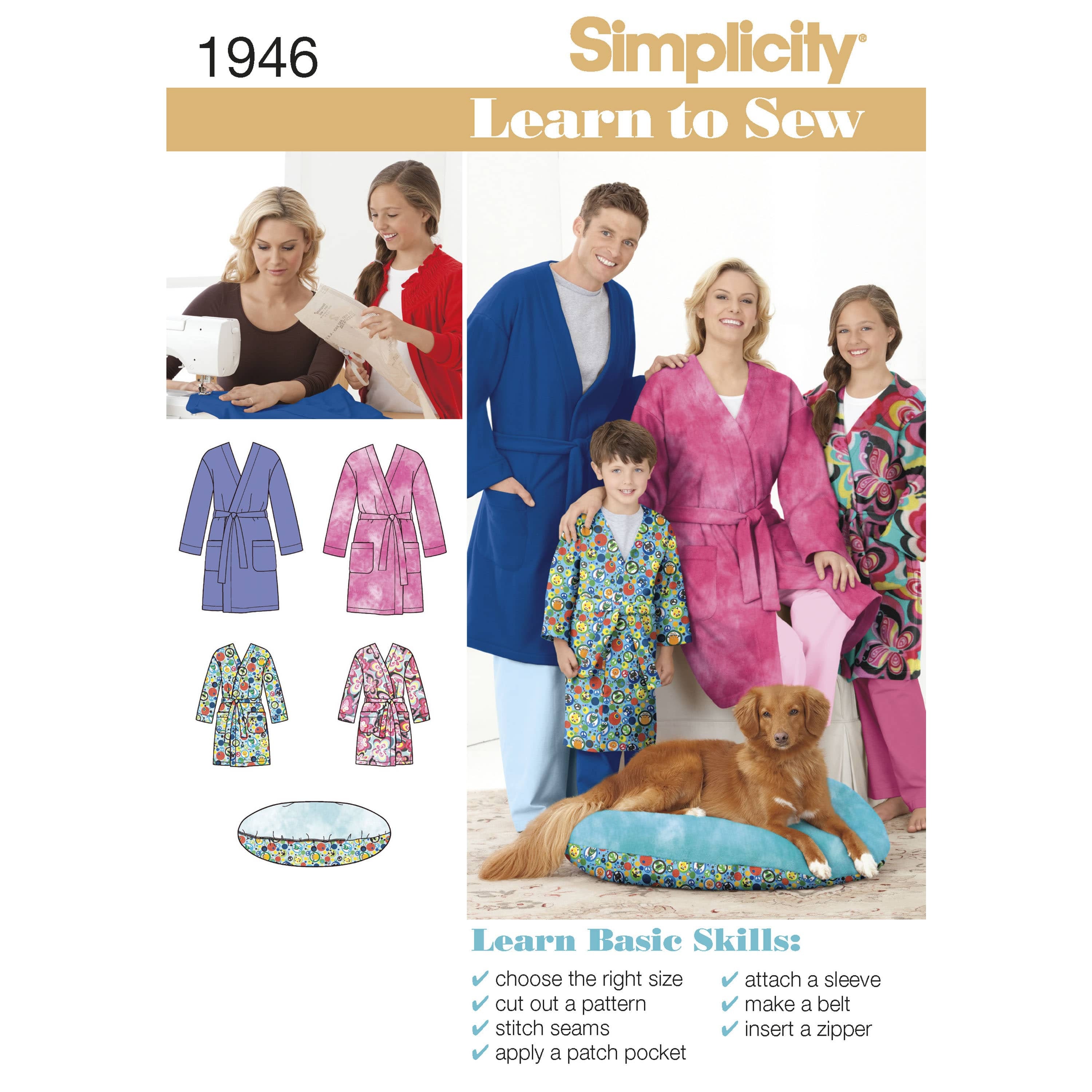 Simplicity Learn to Sew Child's Teen's & Adults' Robe Sewing Pattern ...