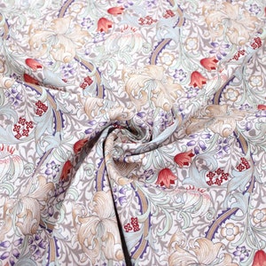 William Morris Pima Cotton Lawn British Designer Fabric Printed Victorian Design