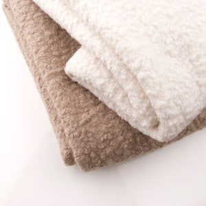 Chunky Boucle Luxury Curled Soft Sheep Wool Feel Upholstery Furnishing Fabric Material