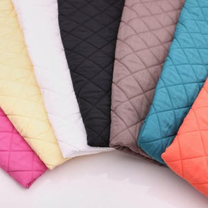 Coloured Diamond Stitched Quilted Stepped Coating Gillet Jacket Fabric Material