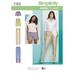 Simplicity Women&#39;s Pull-on Trousers, Long or Short Shorts