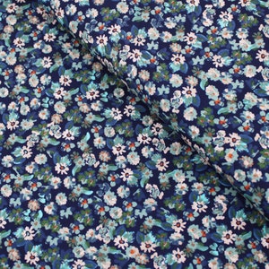 Floral Turquoise Ocean Viscose Challis Light Breathable Dressmaking Women Fabric