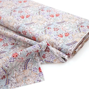 William Morris Pima Cotton Lawn British Designer Fabric Printed Victorian Design