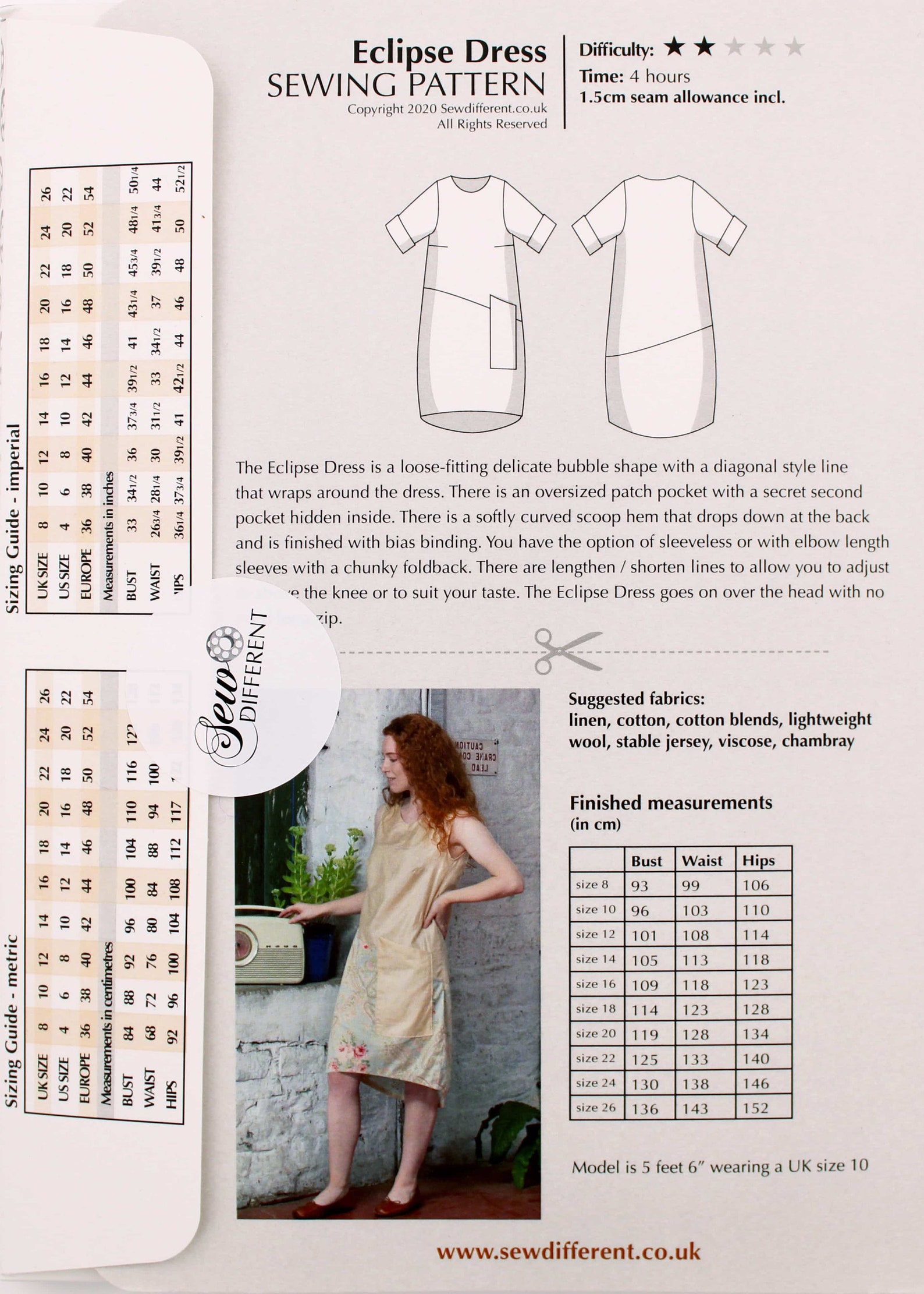 Eclipse Dress Fabric Sewing Pattern - by Sew Different - Etsy