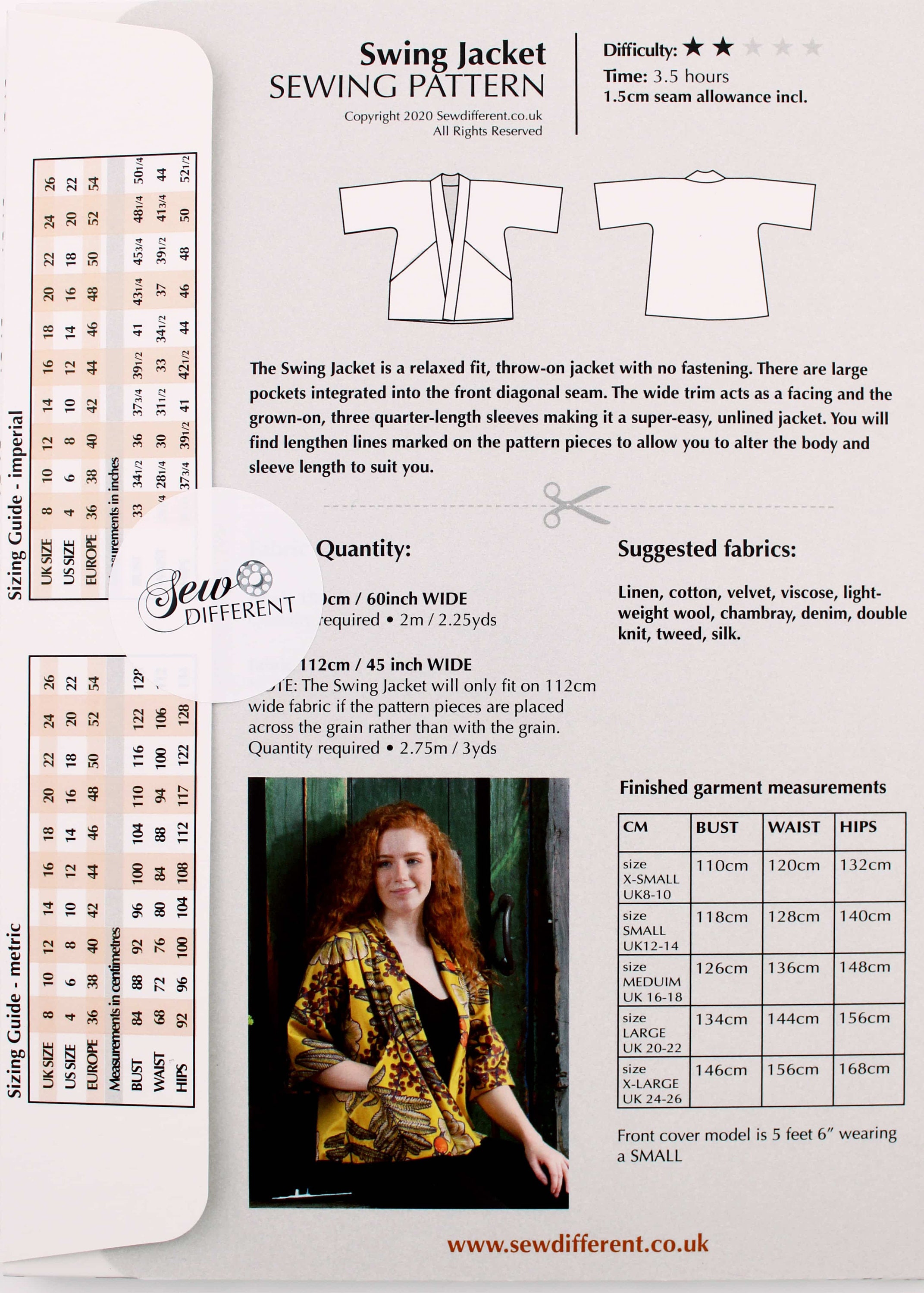 Swing Jacket Fabric Sewing Pattern - by Sew Different - Etsy