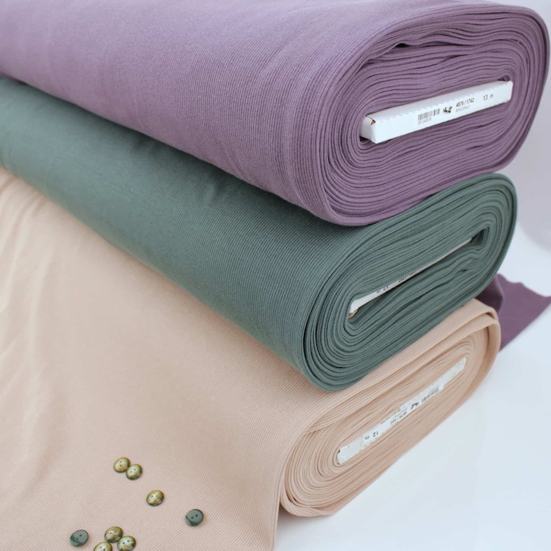 Fine Ribbed Cotton Jersey Soft Stretch Knitted OEKO-TEX Dressmaking Women Fabric