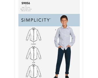 Simplicity Sewing Pattern S9056 Children's & Teen Boys' Shirts