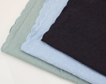 Kylie 100% Cotton Broderie Anglaise Dressmaking Scalloped Edge Fabric