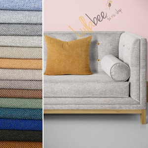 Panama Basketweave Woollen Linen Look Durable Soft Furnishing Upholstery Sofa Chair Curtain Cushions Fabric Material