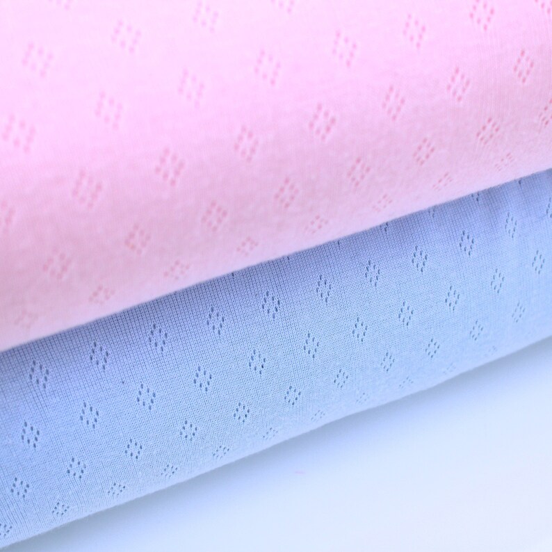 Pointelle Diamond Cotton Jersey Soft Stretch Light Knitted Kids Women Fabric