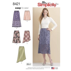 Simplicity Pattern 8421 Women&#39;s Skirts in Three lengths with Hem Variations