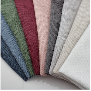 Foxton Chenille Chunky Basketweave Upholstery Fabric Texture Furnishing Material