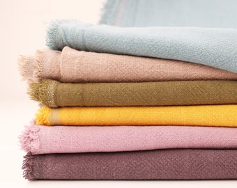 Pierre lavée pur 100% lin naturel uni, décoration de maison, ameublement, couture, tissu artisanal pour femmes et enfants