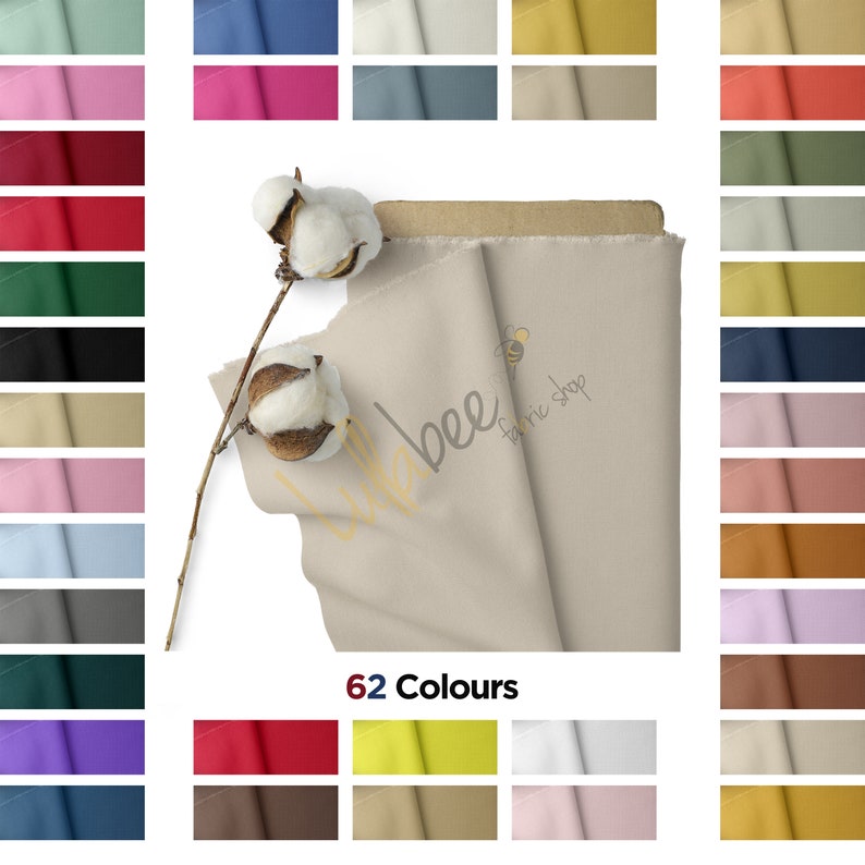 100 Cotton Fabric Sheeting Craft Quilting Soft Plain Fabric Etsy