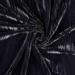 Vestido de veludo amassado texturizado Camile, malha elástica, tecido de veludo - preto