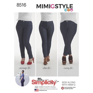 Simplicity Pattern 8516 Misses&#39; Mimi G Skinny Jeans