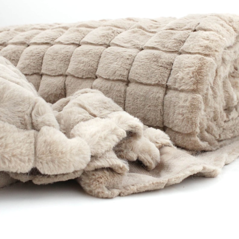 Blocks Faux Fur Jacketing Coating Luxury Pile Hat Throw Clothing OEKO TEX Fabric