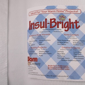 Insul Bright Heat Resistant Oven Gloves Wadding Quilting Lunchbag Mats Batting