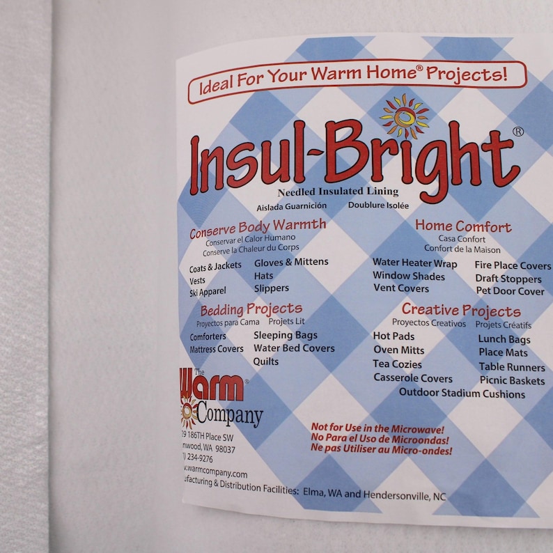 Insul Bright Heat Resistant Oven Gloves Wadding Quilting Lunchbag Mats Batting