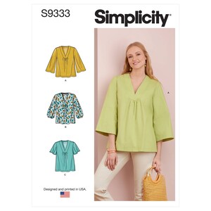 Simplicity Sewing Pattern S9333 Misses&#39; Top with Sleeve Variations
