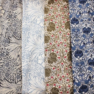 William Morris Marigold Viscose Challis and Pimpernel Pima Cotton Lawn Fabric