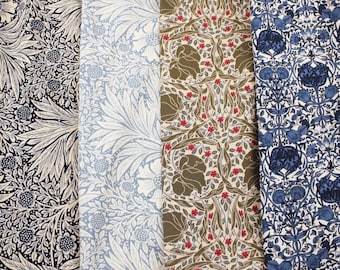William Morris Marigold Viscose Challis and Pimpernel Pima Cotton Lawn Fabric