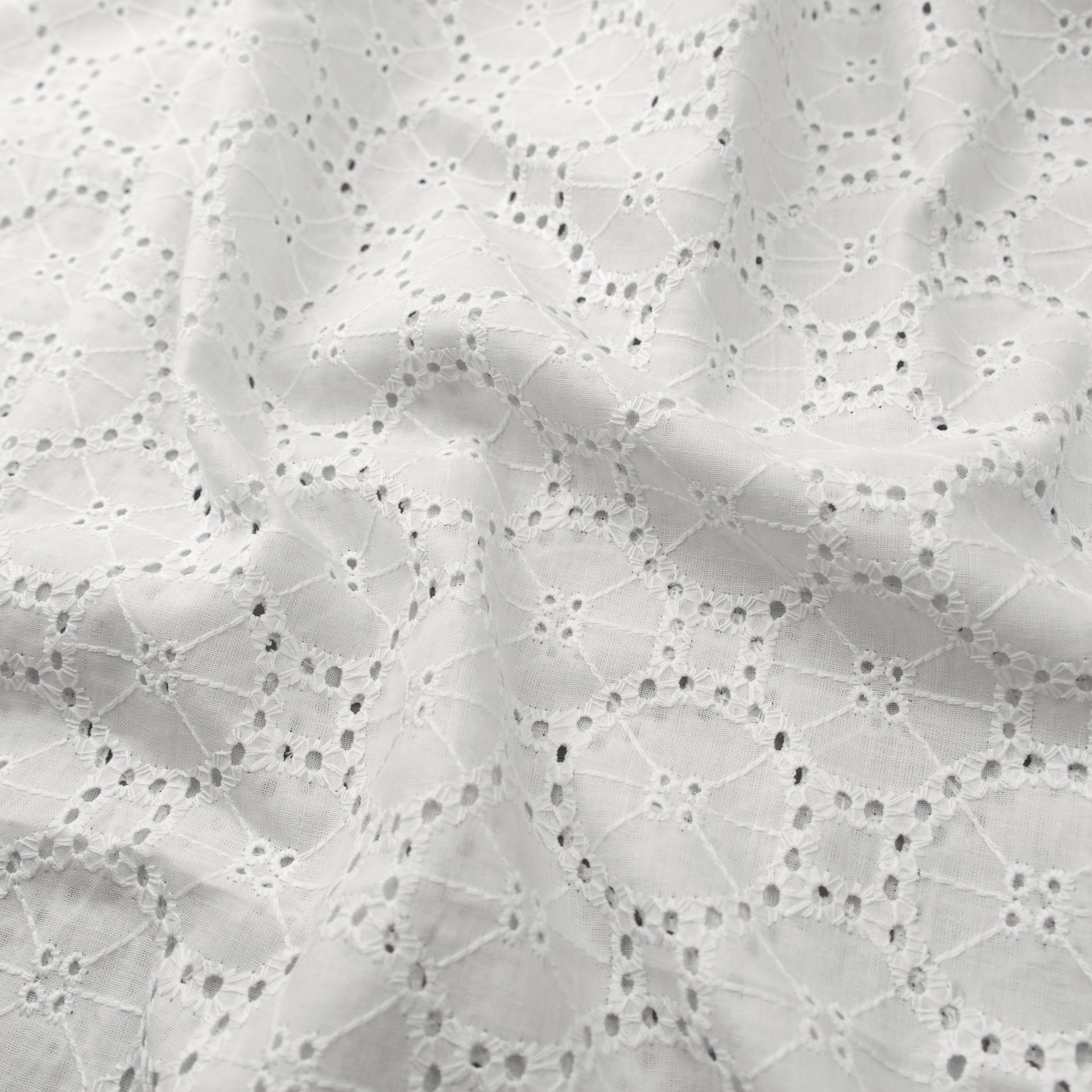1Yds broderie anglaise maille filet coton dentelle 2.8" ivoire YH1151 laceking 2013 