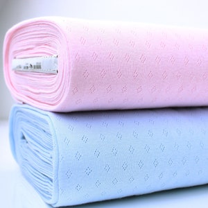 Pointelle Diamond Cotton Jersey Soft Stretch Light Knitted Kids Women Fabric