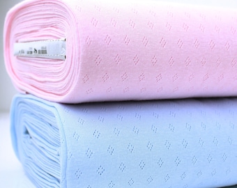 Pointelle Diamond Cotton Jersey Soft Stretch Light Knitted Kids Women Fabric
