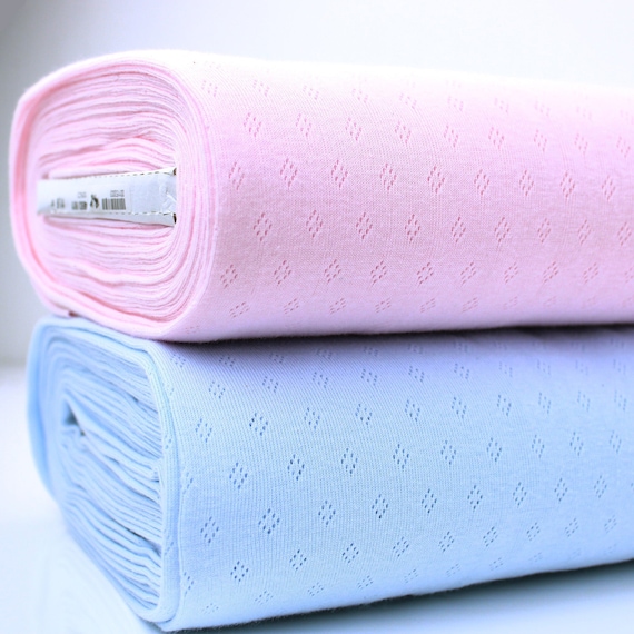 Pointelle Diamond Cotton Jersey Soft Stretch Light Knitted Kids Women Fabric