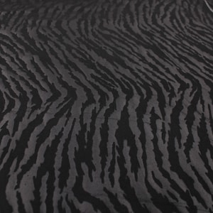 Black Shiny Animal Stripes Cotton Jersey Knit Stretch Dressmaking Fabric 60&quot; W