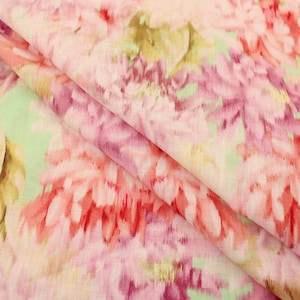 Tie-Dye Florals Viscose Linen Light Soft Drape Woven Breathable Dress Top Fabric