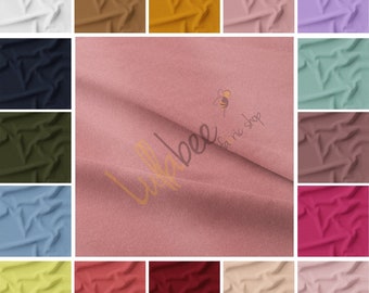 27 cores - Tecido de vestido de crepe de mergulho liso em jersey elástico e elastano, material de 60" de largura